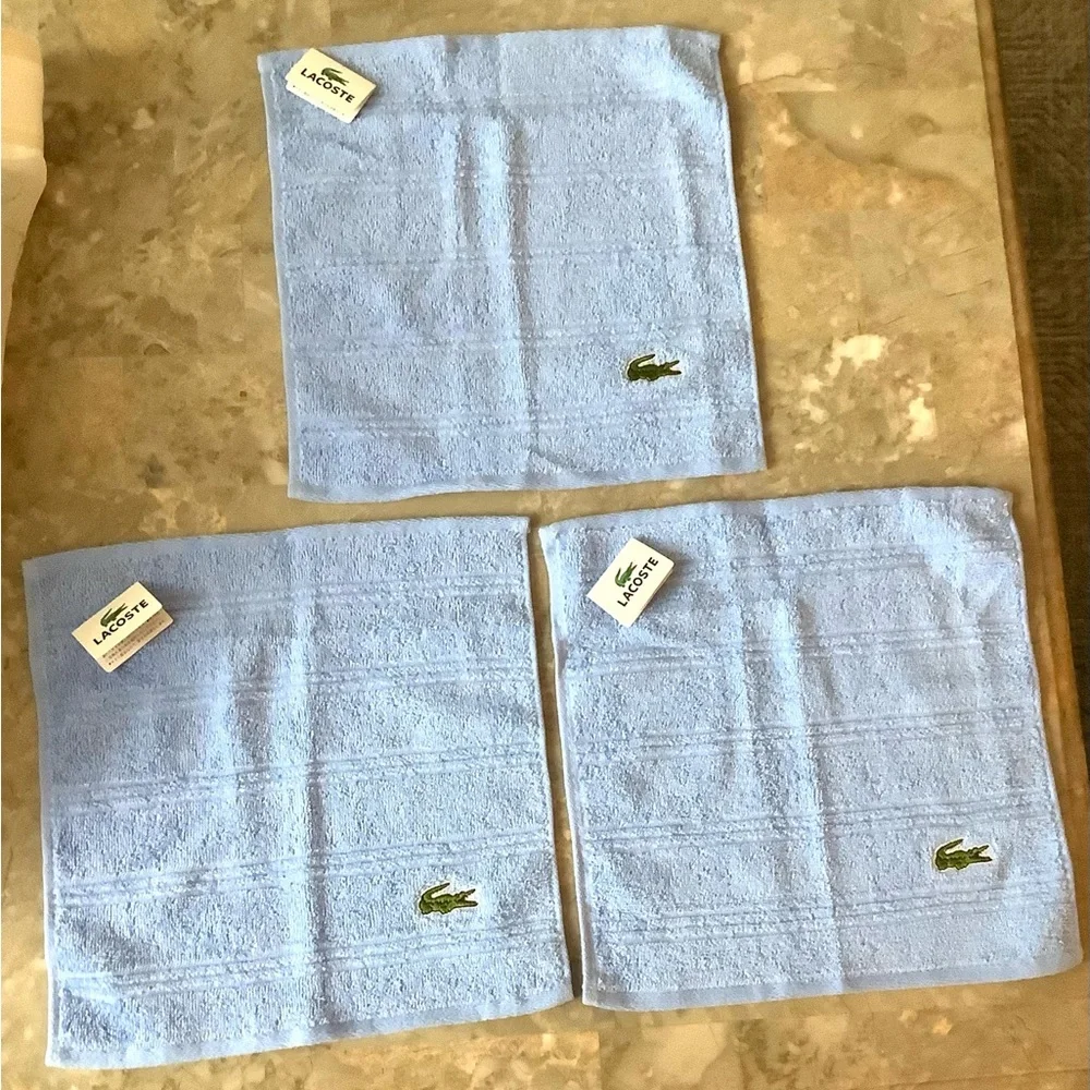 Lacoste Sky Blue face cloth Trio